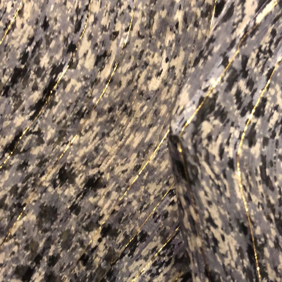 Ella Moss Platinum Print Stripe Sleeve Silk Henley - Picture 9 of 12